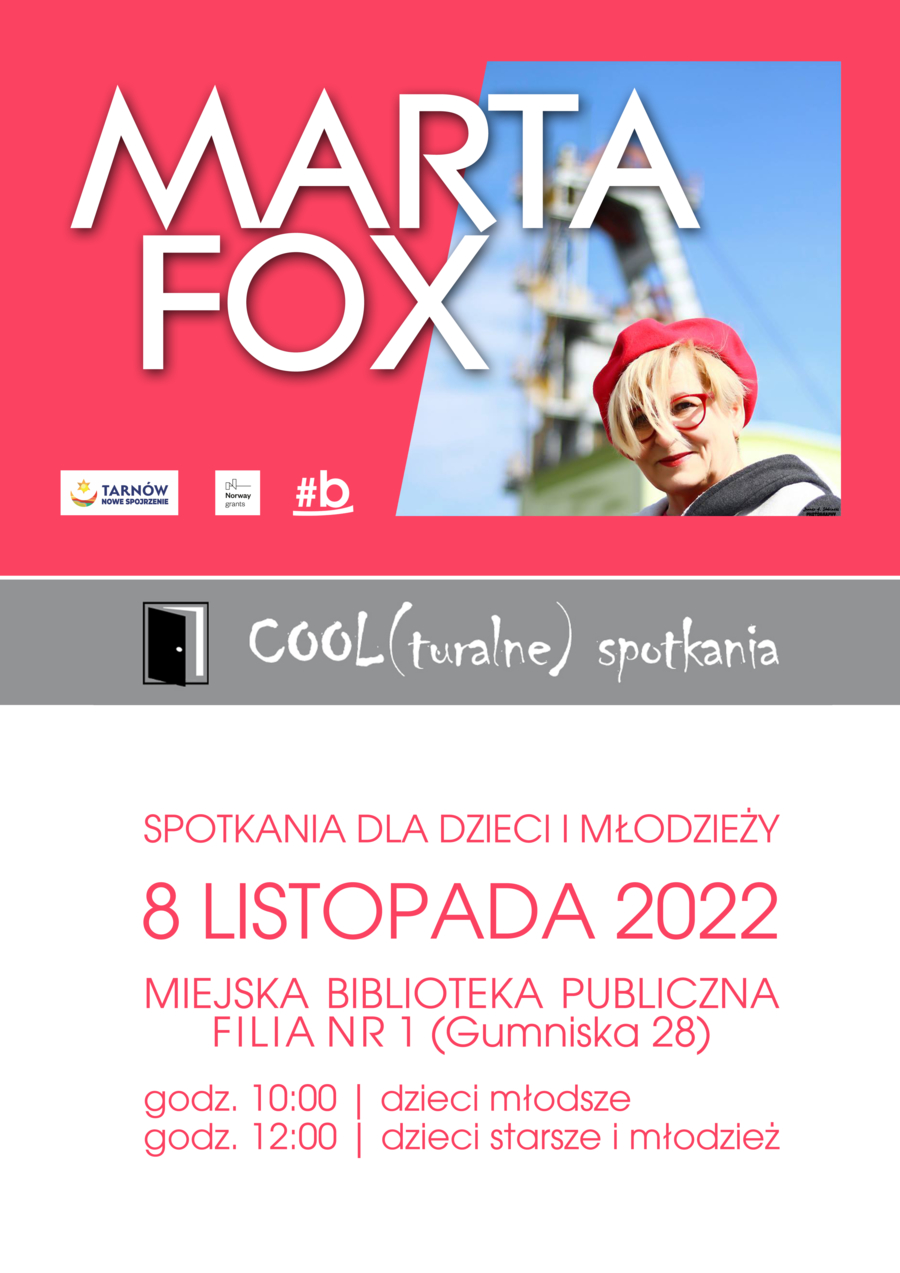 Plakat "COOL(turalnych) spotkań z Martą Fox